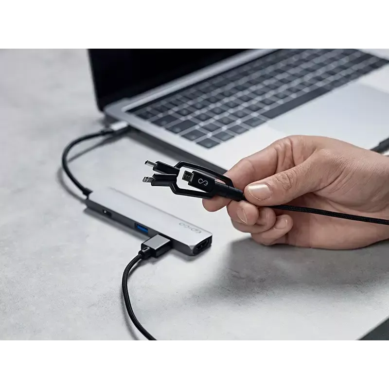USB-A naar USB-C-/Micro-USB-B-/Lightning-3-in-1-kabel 1,2 m Epico