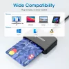 Manhattan USB-C contact-chipkaartlezer met MicroSD-slot, USB Type-C stekker naar contactlezer-interface en microSDXC, ondersteunt Windows, macOS en Linux, leest SIM-kaarten met adapter, kabel 1 m, zwart, drie jaar garantie