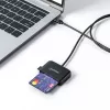 Manhattan USB-C contact-chipkaartlezer met MicroSD-slot, USB Type-C stekker naar contactlezer-interface en microSDXC, ondersteunt Windows, macOS en Linux, leest SIM-kaarten met adapter, kabel 1 m, zwart, drie jaar garantie