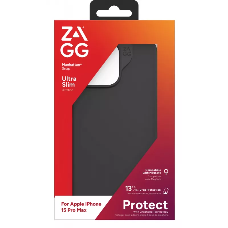 ZAGG Cases Manhattan Snap Apple iPhone 15 Pro Max zwart EN/FR
