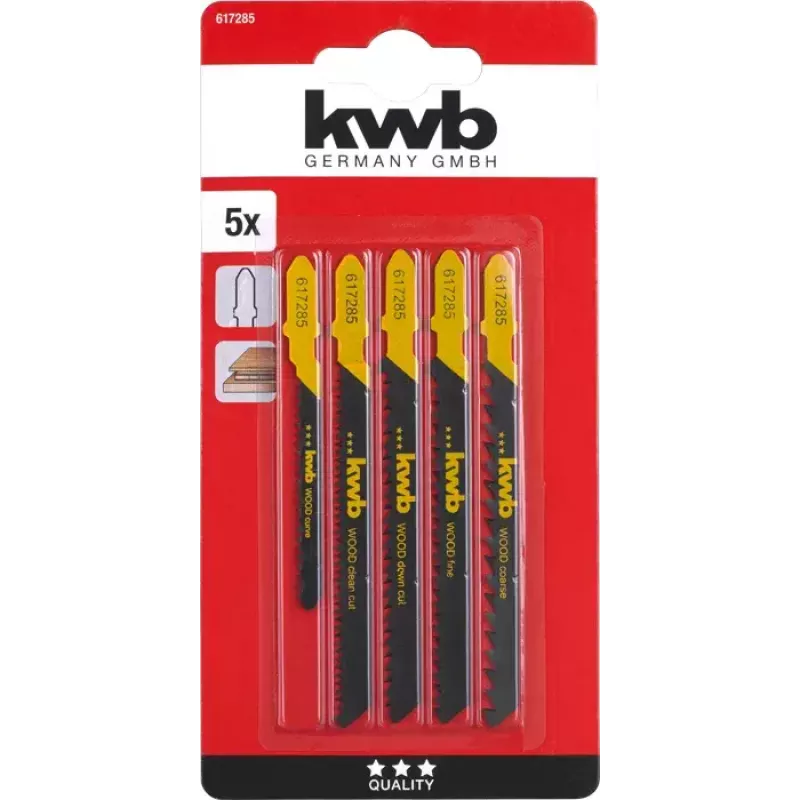 Decoupeerzaagblad KWB 617285 hooggekoolstofstaal 5 stuks