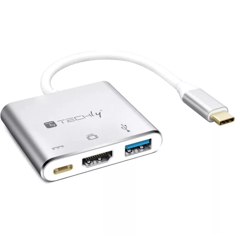Techly IADAP USB31-HDMIPTY laptopdock/poortreplicator bedraad USB 3.2 Gen 1 (3.1 Gen 1) Type-C zilver