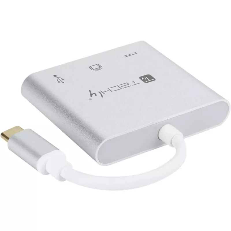Techly IADAP USB31-HDMIPTY laptopdock/poortreplicator bedraad USB 3.2 Gen 1 (3.1 Gen 1) Type-C zilver