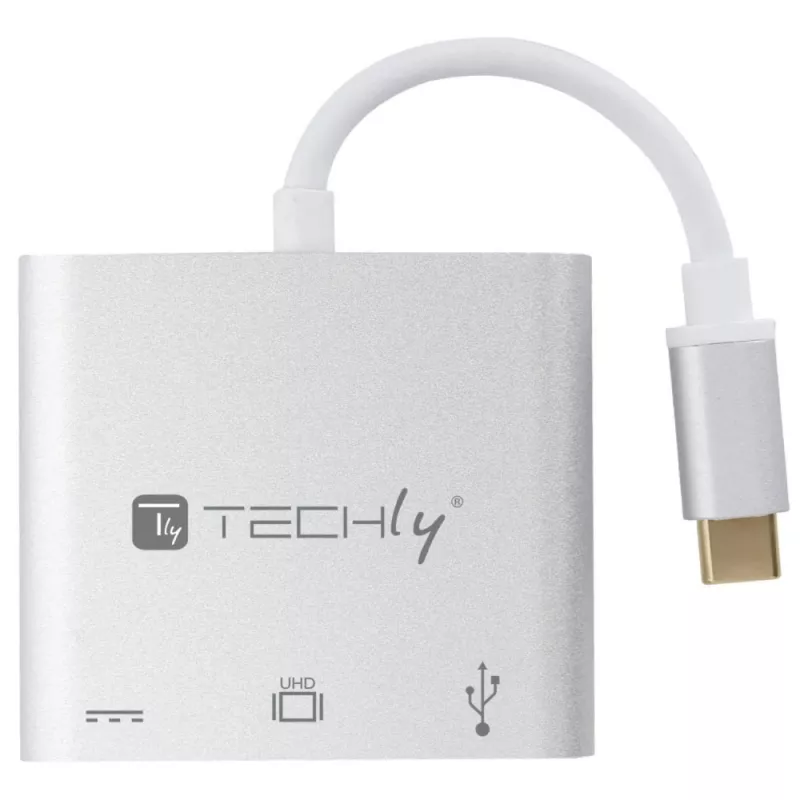 Techly IADAP USB31-HDMIPTY laptopdock/poortreplicator bedraad USB 3.2 Gen 1 (3.1 Gen 1) Type-C zilver