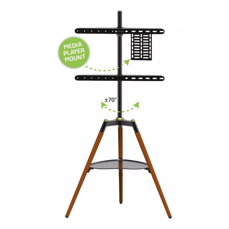 Techly ICA-TR58 tv-standaard/voet 165,1 cm (65 inch) zwart, hout