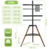 Techly ICA-TR58 tv-standaard/voet 165,1 cm (65 inch) zwart, hout