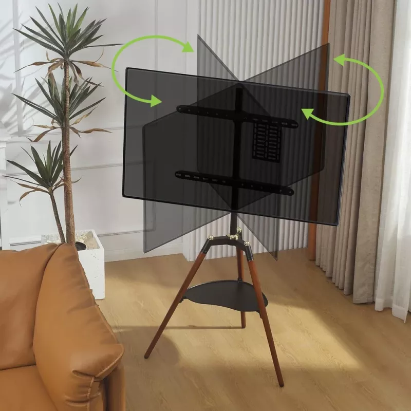 Techly ICA-TR58 tv-standaard/voet 165,1 cm (65 inch) zwart, hout