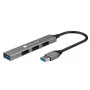 Techly IUSB32-HUB4A-3U2SLS laptop-dock/poortreplicator bedraad USB 3.2 Gen 1 (3.1 Gen 1) Type-A grijs