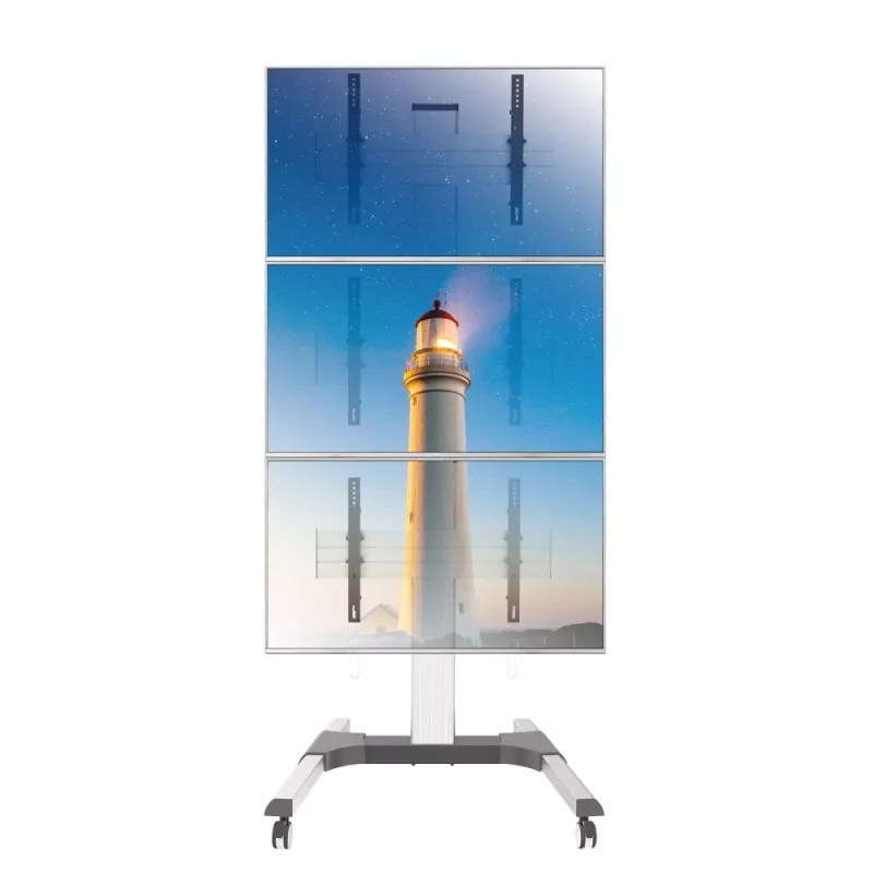 Techly vloerstandaard voor 3 lcd/led-tv's 32-55 inch voor videowand