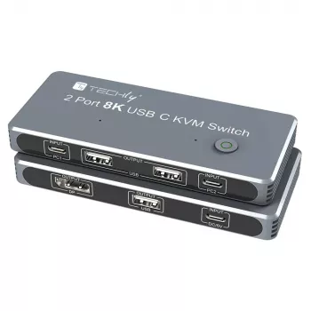 Techly IDATA KVM-DPC8K KVM-switch grijs