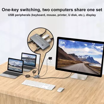 Techly IDATA KVM-DPC8K KVM-switch grijs