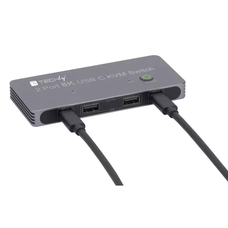 Techly IDATA KVM-DPC8K KVM-switch grijs