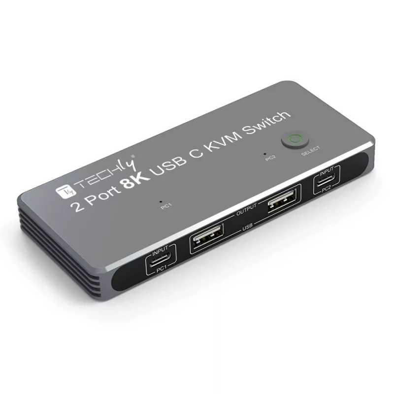Techly IDATA KVM-DPC8K KVM-switch grijs