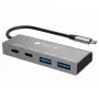 Techly IUSB32C-HUB4AC2 USB-C-hub met 4 poorten (2x USB-A, 2x USB-C), USB 3.2, 10 Gbps, zilver