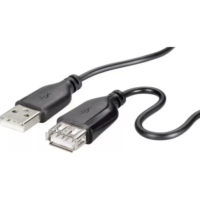 USB 2.0-kabel Renkforce RF-4080795, USB-A naar USB-A, 1 m, zwart