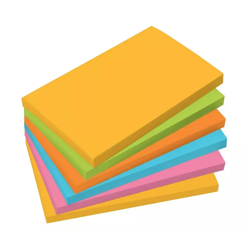 Zelfklevend notitieblok Sigel BA127 rechthoekig blauw groen oranje roze geel 100 vel