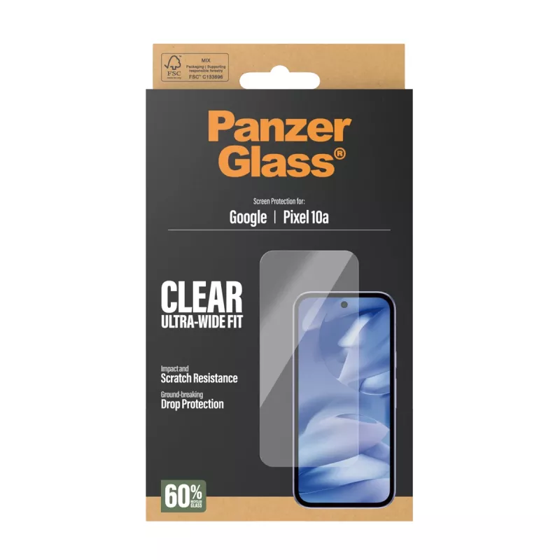 PanzerGlass PG21079 Ultra-Wide Fit glazen schermbeschermer voor Google Pixel 10a