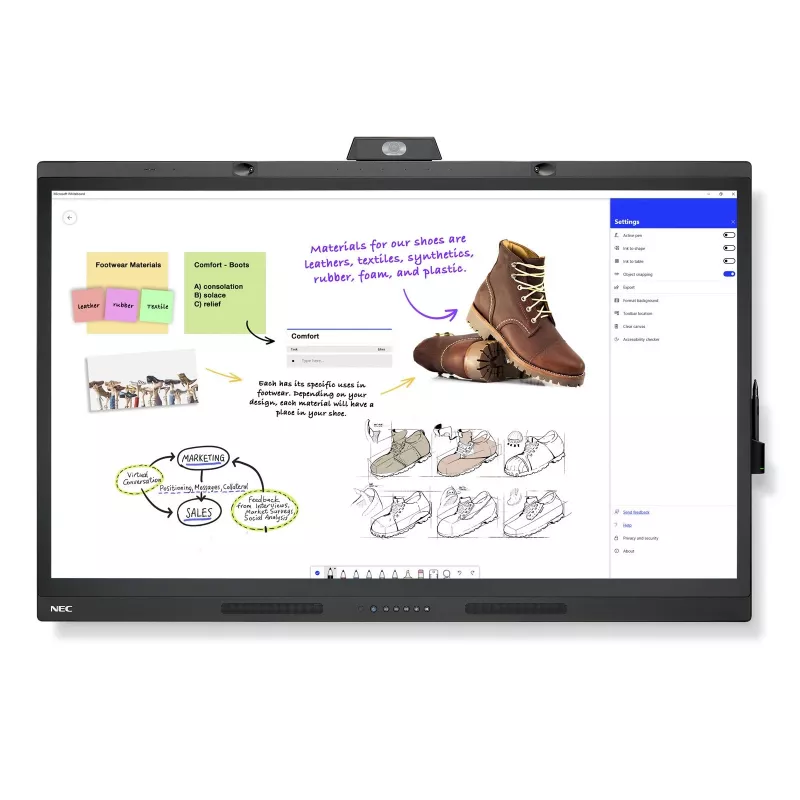 NEC WD551 interactief whiteboard 139,7 cm (55 inch) 3840 x 2160 pixels touchscreen