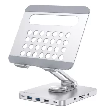 Techly 8-in-1 USB-C hub dockingstation tabletstandaard