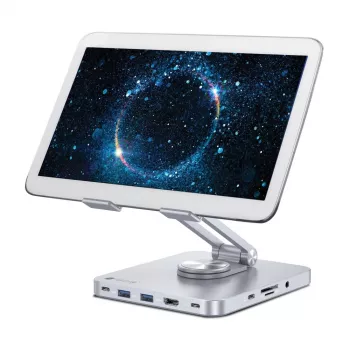 Techly 8-in-1 USB-C hub dockingstation tabletstandaard