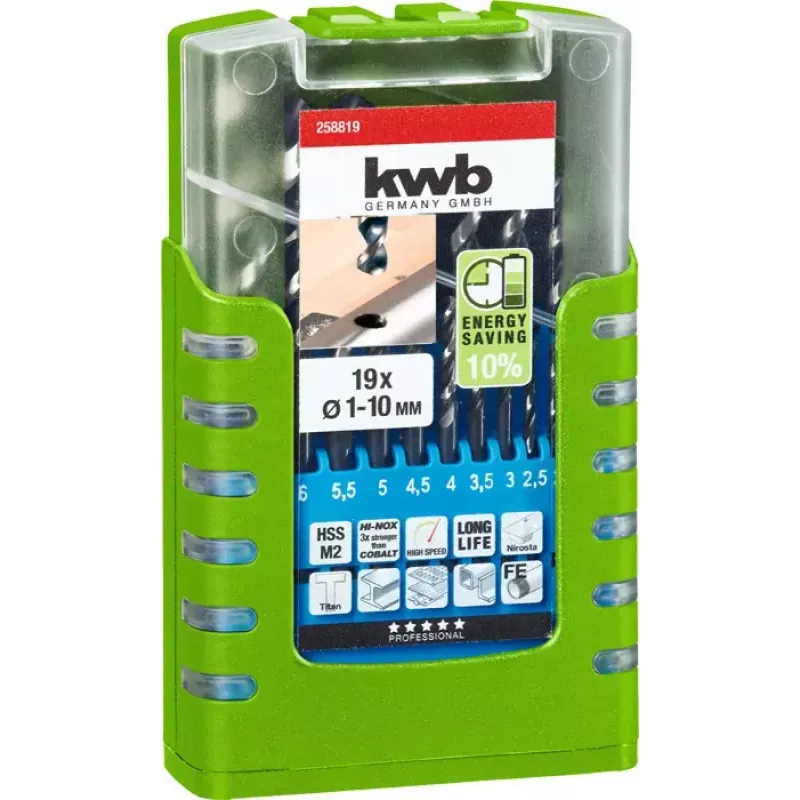 Borenset KWB 258819 19-delig rechtsdraaiend