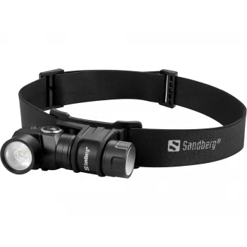 Sandberg Headlamp 500 Duo, hoofdlamp-zaklamp, zwart, aluminium, IP44, LED, 25 lm