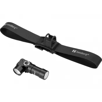 Sandberg Headlamp 500 Duo, hoofdlamp-zaklamp, zwart, aluminium, IP44, LED, 25 lm