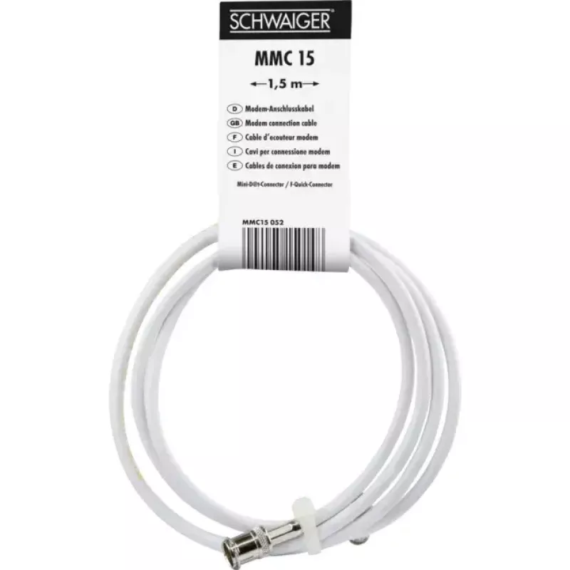 Coaxkabel Schwaiger MMC15 052 1,5 m Mini D F wit