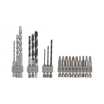 Borenset Bosch 2609256989, 19-delig — voor beton, metaal, hout, RVS-finish