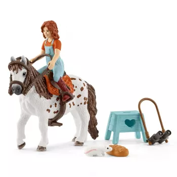 schleich HORSE CLUB Mia & Spotty, paard met amazone, paarden, 5 jaar, veelkleurig, kunststof