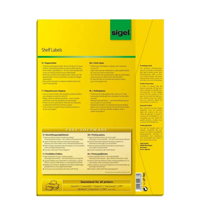 Zelfklevend etiket Sigel LP783 rechthoekig wit 420 stuks