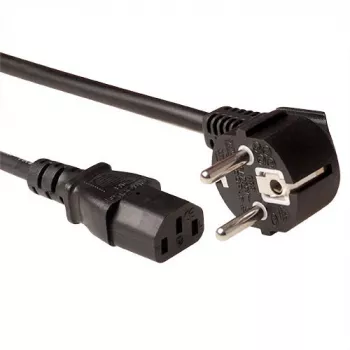 ACT Powercord LSZH netkabel CEE 7/7 stekker (haaks) - C13 zwart 2,5 m