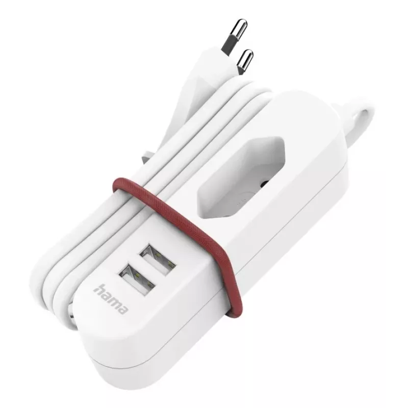 Hama 00223202 stroomverlengsnoer 1,9 m 1 AC-uitgang binnen wit