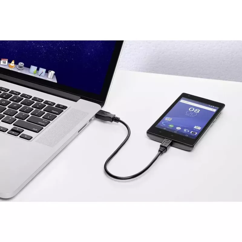 USB-kabel Renkforce RF-4463076 0,3 m USB-A naar Micro-USB-B zwart