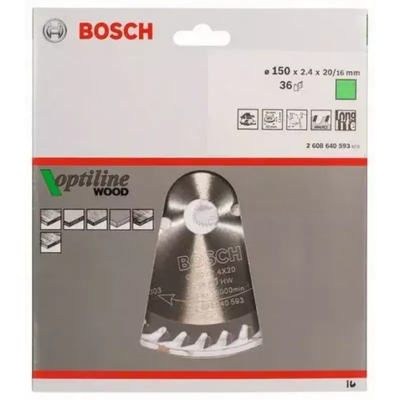 Cirkelzaagblad Bosch 2 608 640 593 15 cm hout