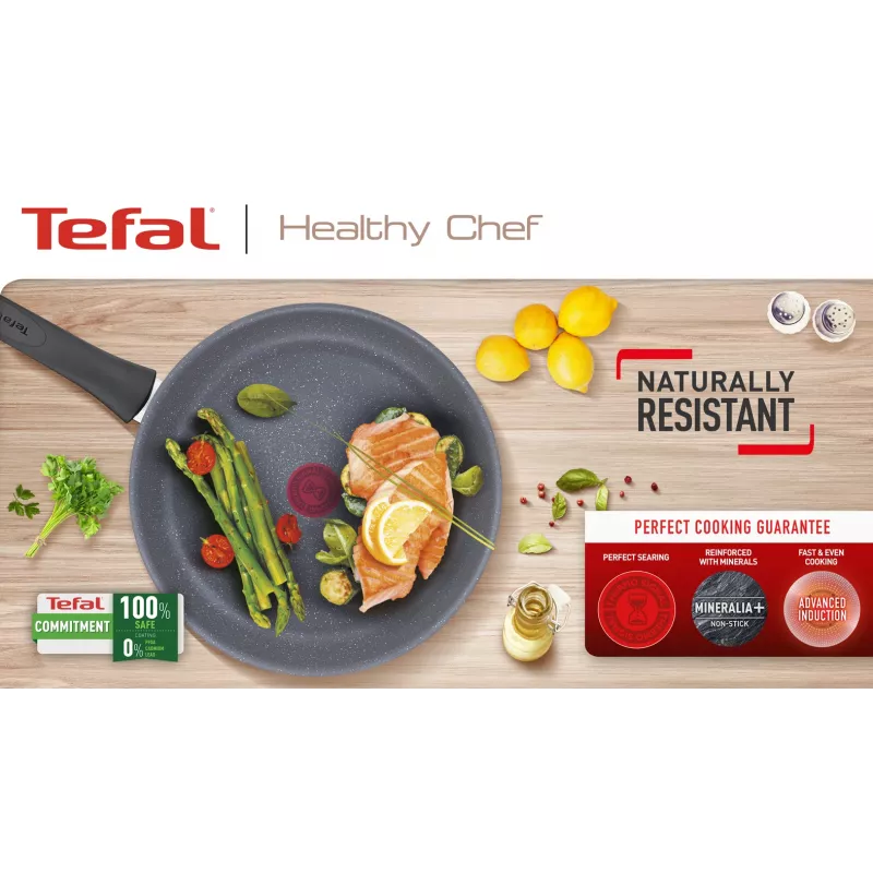 Allroundpan Tefal Healthy Chef G15002 rond 20 cm grijs