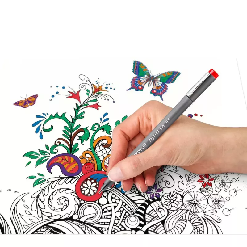 Staedtler Pigment Liner 308 fineliner, 0,5 mm, etui van 6