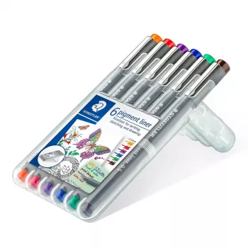 Staedtler Pigment Liner 308 fineliner, 0,5 mm, etui van 6