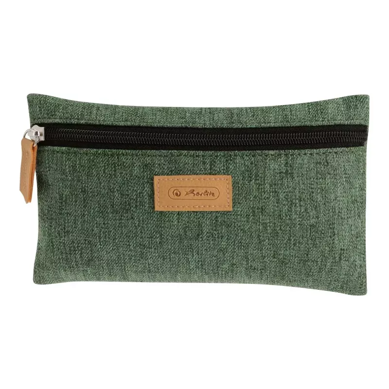 Zacht pennenzakje Herlitz GREENline polyester groen grijs 210x15x123 mm