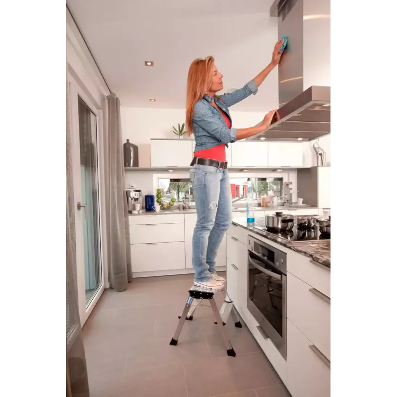 Trapladder Krause 130037 aluminium zwart