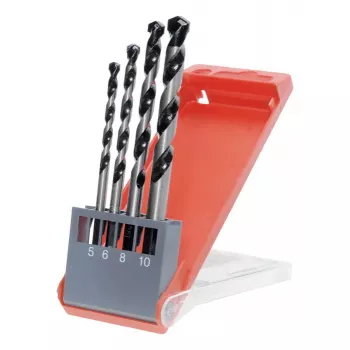 Borenset KWB 44800 — 4 stuks, maten 5, 6, 8, 10 mm, rechtsdraaiend