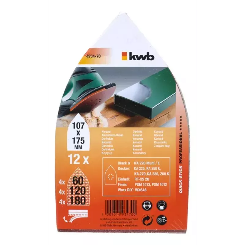 Schuurblad KWB 493470 12 stuks