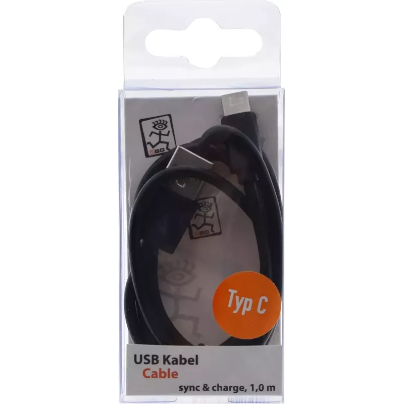 USB-kabel 2GO 795782 1m USB B USB C zwart USB 3.2 Gen 1