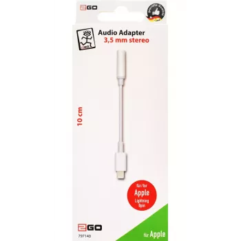Audiokabel 2GO 797140 0,1 m 3,5 mm Lightning wit