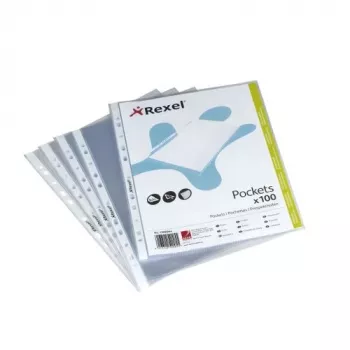 Rexel Premium A4 insteekhoezen bovenaan open transparant (100), Legal, transparant, polypropyleen (PP), staand, 0,08 mm, 255 mm