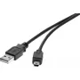 USB-kabel Renkforce RF-4455807 0,3 m USB A naar Mini-USB B zwart