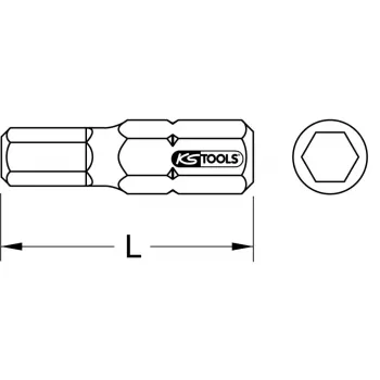 Schroevendraaier-bit KS Tools 910.2259 hex roestvrij staal 25 mm