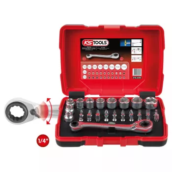 Dopsleutelset KS Tools 918.3050 31 koppen chroom-vanadiumstaal