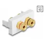 Delock Easy 45 Snap-in-module, 2 x Binding Post, rode/zwarte kleurring, wit RAL 9003 (81397)