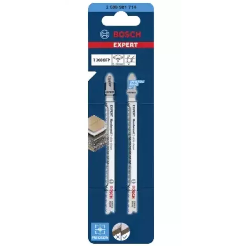 Decoupeerzaagblad Bosch T 308 BFP bimetaal 2 stuks voor laminaatplaten